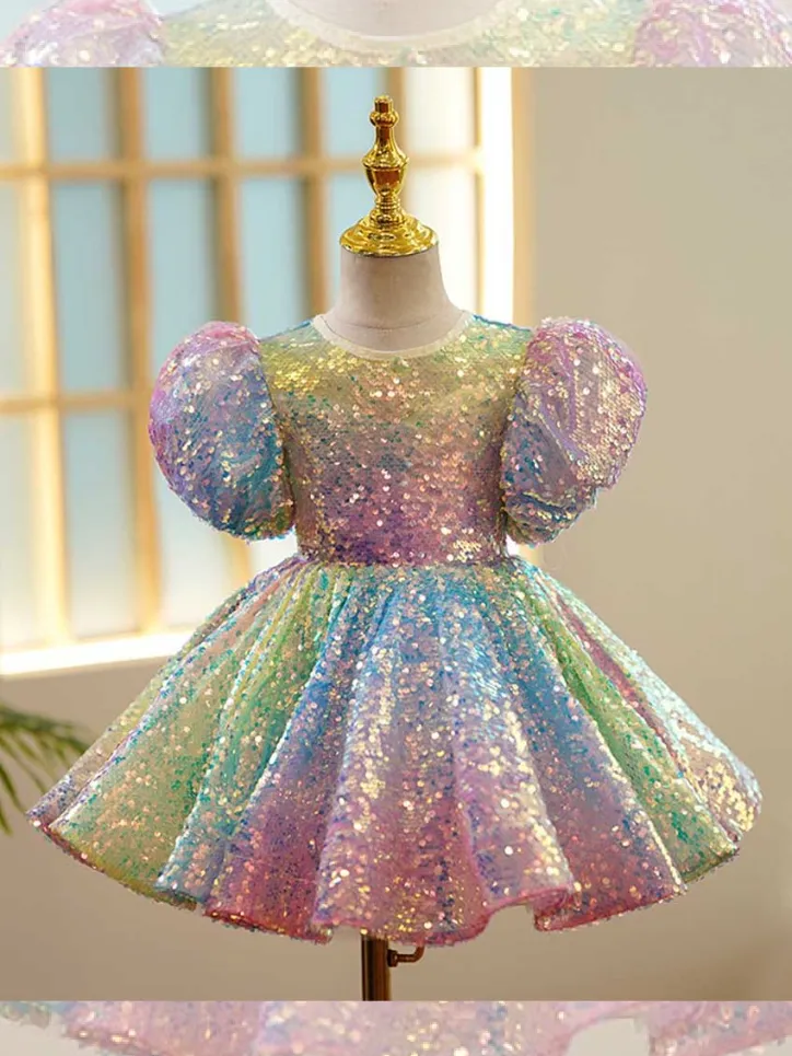 Dazzling Rainbow Sparkle Mini Special Occasion Dress