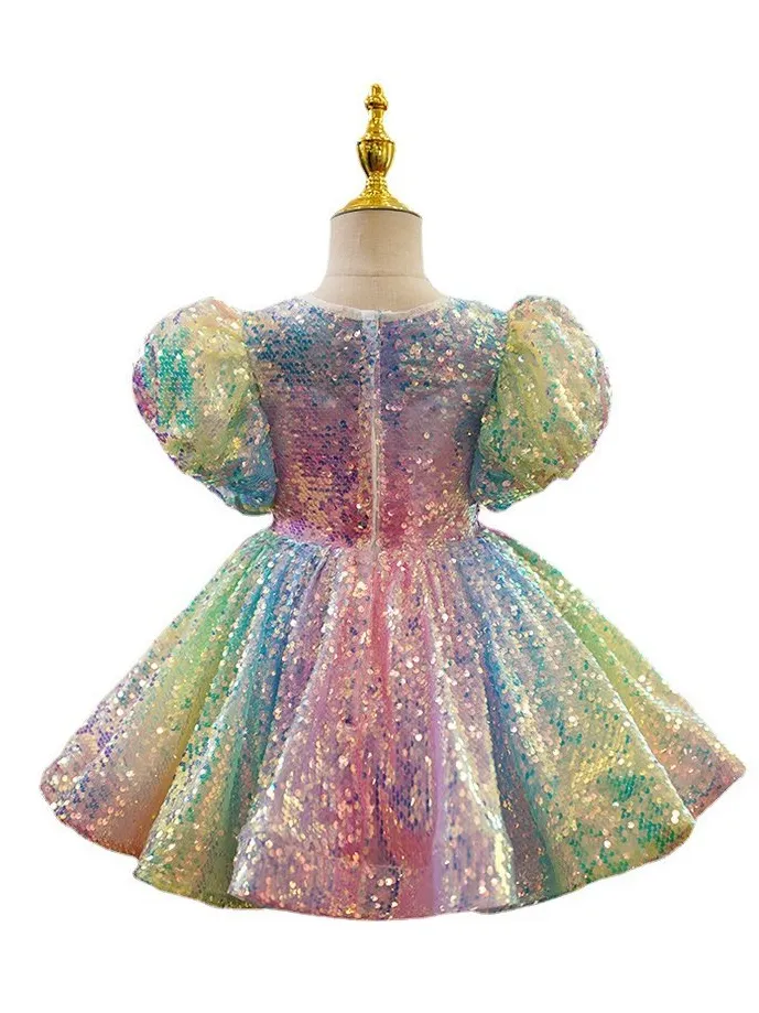 Dazzling Rainbow Sparkle Mini Special Occasion Dress