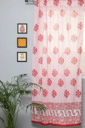 Dazzling Rose Hand Block Printed Door Curtain