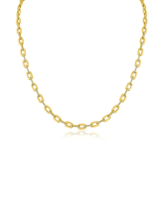 Delicate Link CZ Necklace