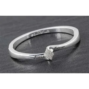 Diamond Twist Silver Plated Bangle Friends
