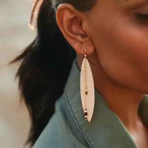 Echo Gemstone Leather Earrings