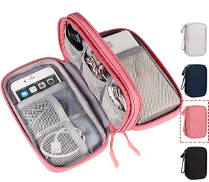 Electronic Organizer Travel USB Cable Accessories Bag/Case,Waterproof for Power Bank,Charging Cords,Chargers,Mouse ,Earphones Flash Drive