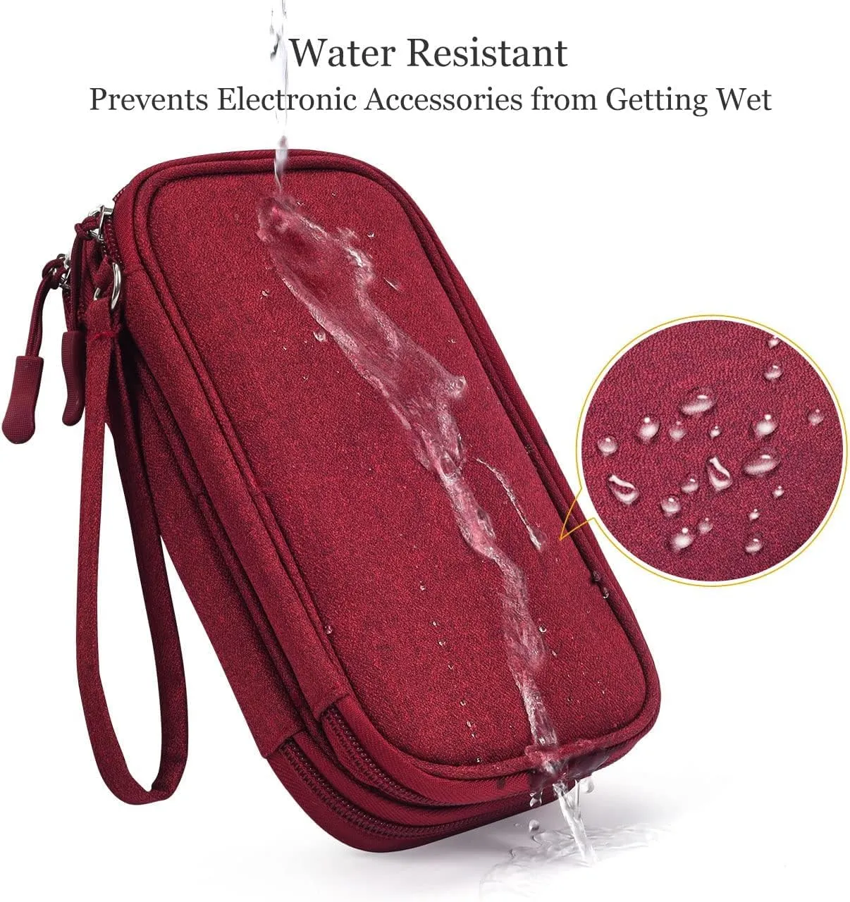 Electronic Organizer Travel USB Cable Accessories Bag/Case,Waterproof for Power Bank,Charging Cords,Chargers,Mouse ,Earphones Flash Drive