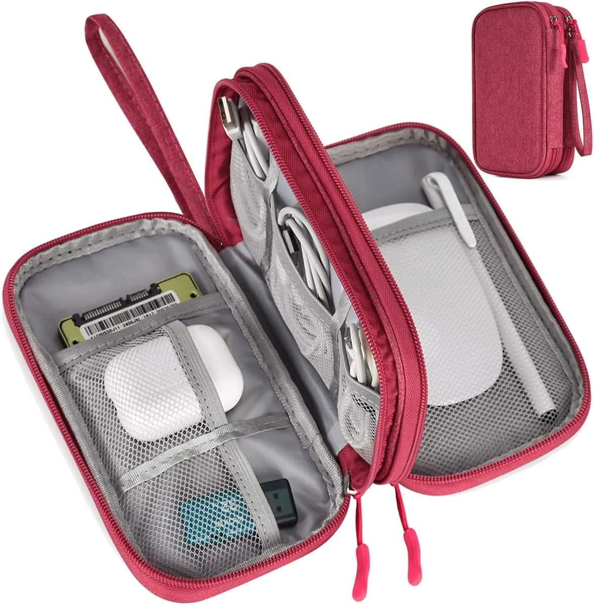 Electronic Organizer Travel USB Cable Accessories Bag/Case,Waterproof for Power Bank,Charging Cords,Chargers,Mouse ,Earphones Flash Drive