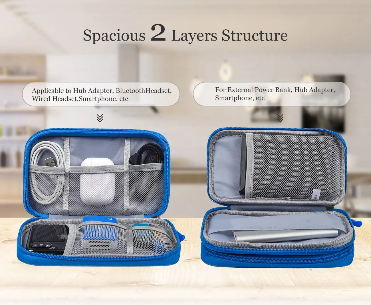Electronic Organizer Travel USB Cable Accessories Bag/Case,Waterproof for Power Bank,Charging Cords,Chargers,Mouse ,Earphones Flash Drive
