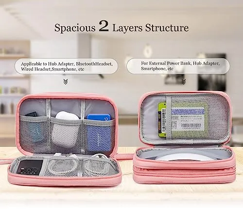 Electronic Organizer Travel USB Cable Accessories Bag/Case,Waterproof for Power Bank,Charging Cords,Chargers,Mouse ,Earphones Flash Drive