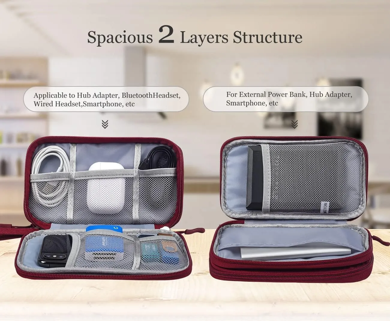 Electronic Organizer Travel USB Cable Accessories Bag/Case,Waterproof for Power Bank,Charging Cords,Chargers,Mouse ,Earphones Flash Drive
