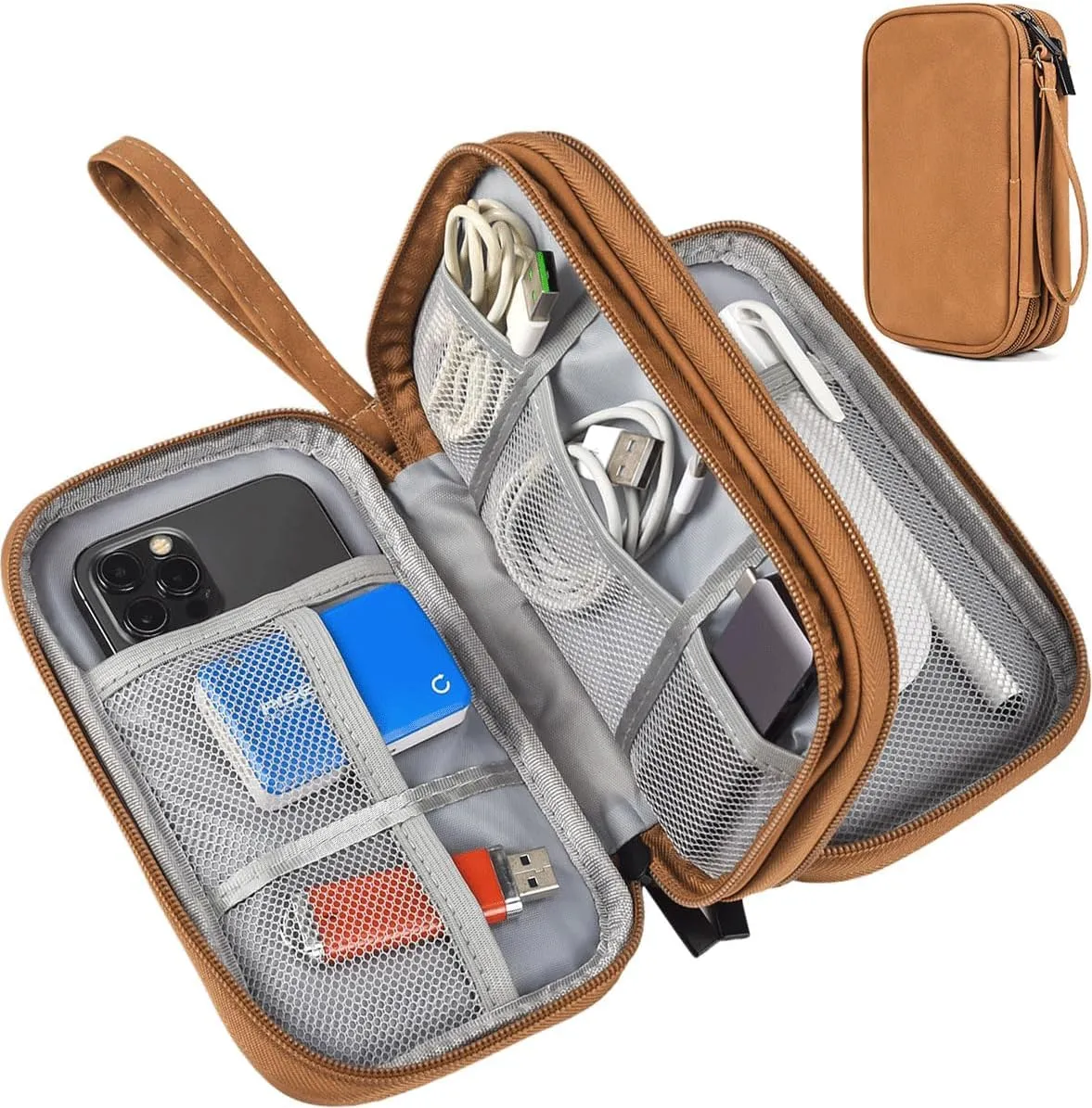 Electronic Organizer Travel USB Cable Accessories Bag/Case,Waterproof for Power Bank,Charging Cords,Chargers,Mouse ,Earphones Flash Drive