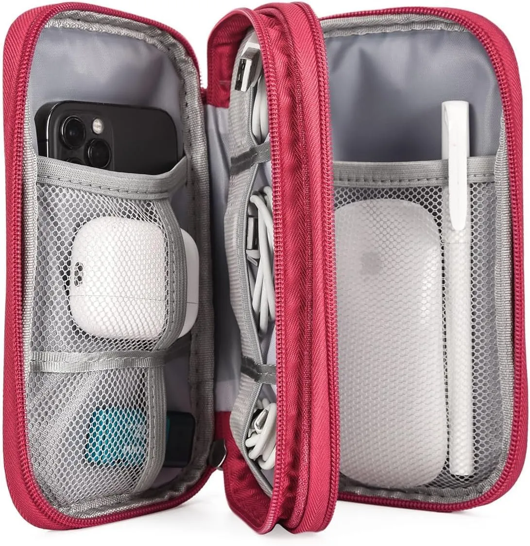 Electronic Organizer Travel USB Cable Accessories Bag/Case,Waterproof for Power Bank,Charging Cords,Chargers,Mouse ,Earphones Flash Drive