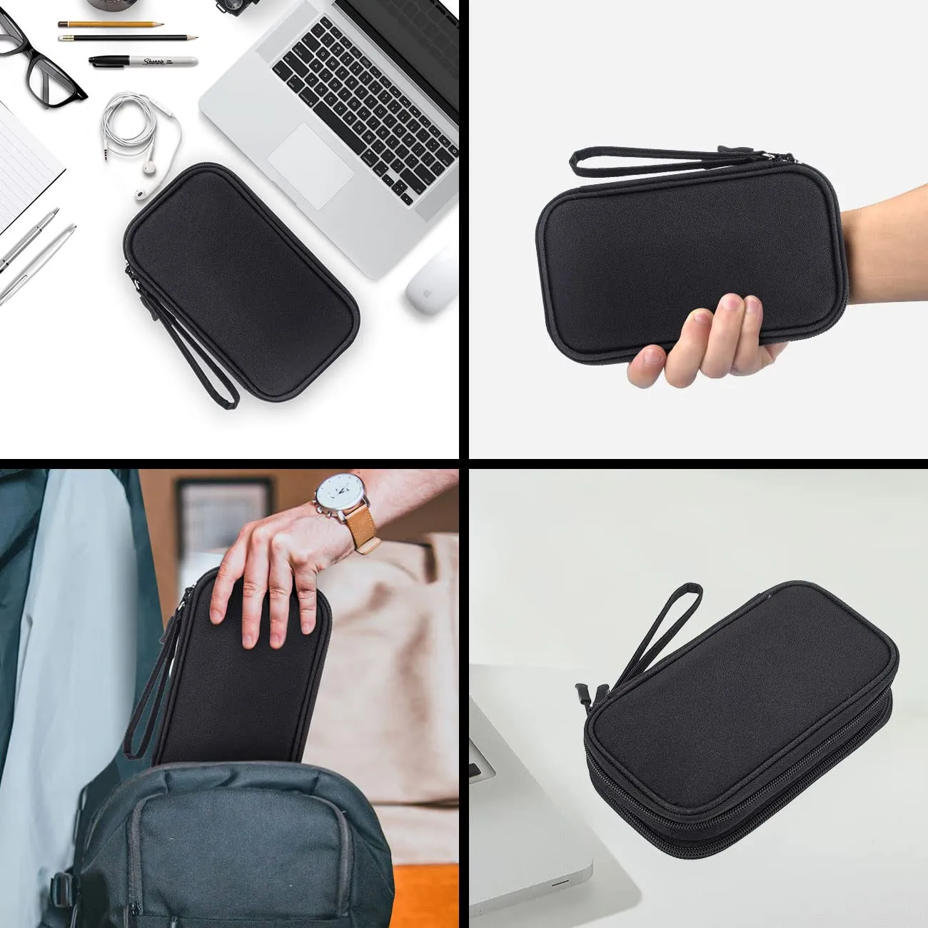 Electronic Organizer Travel USB Cable Accessories Bag/Case,Waterproof for Power Bank,Charging Cords,Chargers,Mouse ,Earphones Flash Drive
