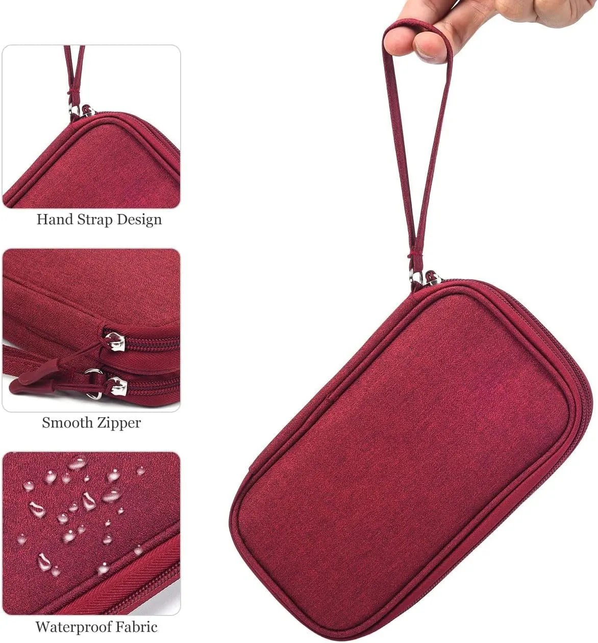 Electronic Organizer Travel USB Cable Accessories Bag/Case,Waterproof for Power Bank,Charging Cords,Chargers,Mouse ,Earphones Flash Drive