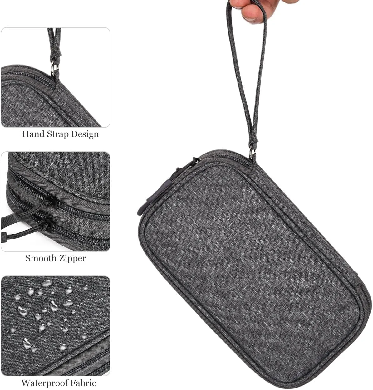 Electronic Organizer Travel USB Cable Accessories Bag/Case,Waterproof for Power Bank,Charging Cords,Chargers,Mouse ,Earphones Flash Drive