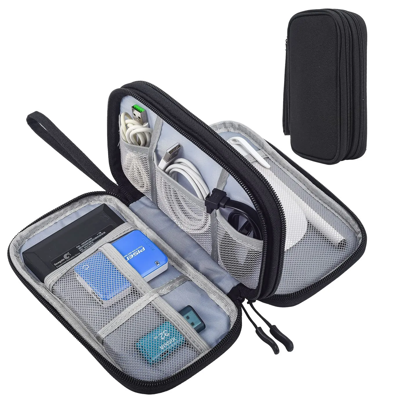 Electronic Organizer Travel USB Cable Accessories Bag/Case,Waterproof for Power Bank,Charging Cords,Chargers,Mouse ,Earphones Flash Drive