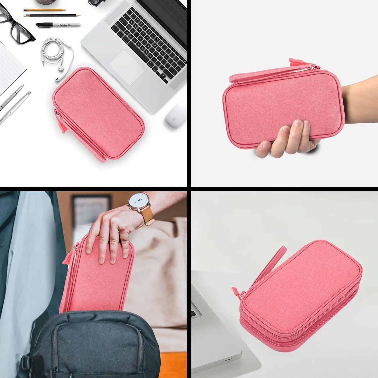 Electronic Organizer Travel USB Cable Accessories Bag/Case,Waterproof for Power Bank,Charging Cords,Chargers,Mouse ,Earphones Flash Drive