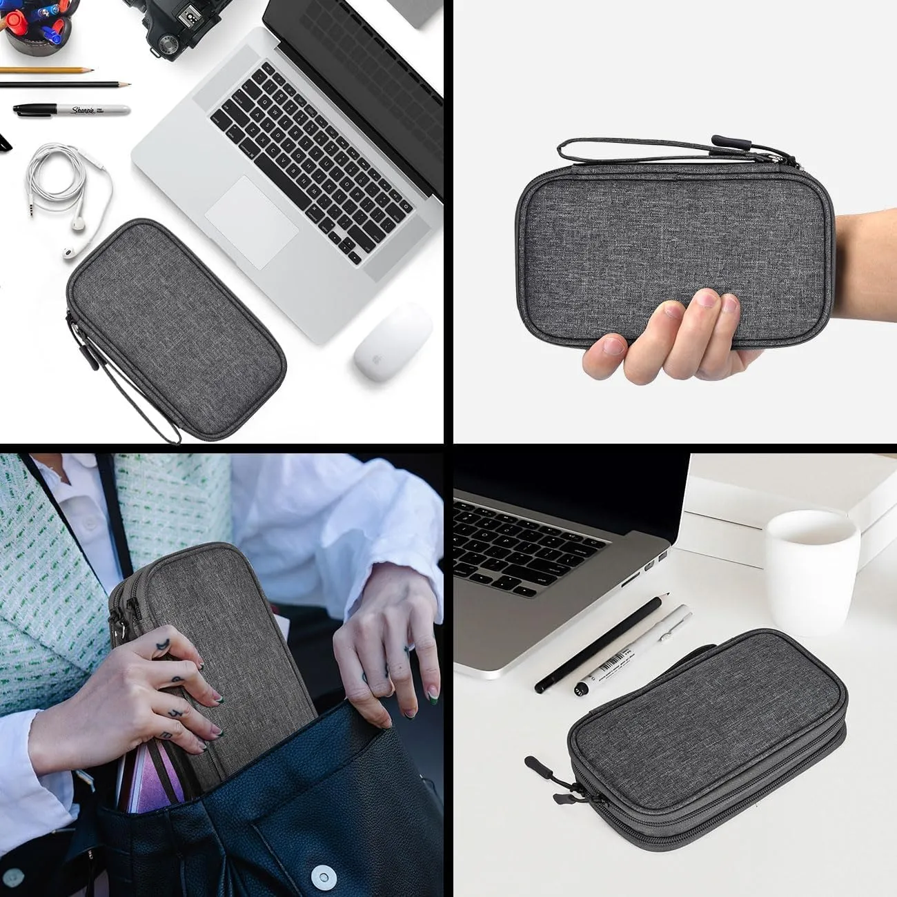 Electronic Organizer Travel USB Cable Accessories Bag/Case,Waterproof for Power Bank,Charging Cords,Chargers,Mouse ,Earphones Flash Drive