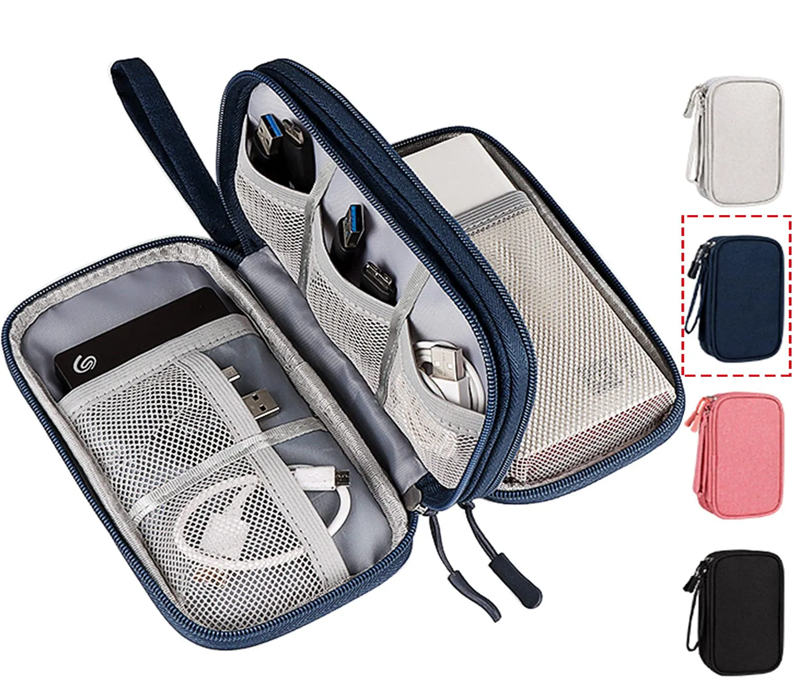 Electronic Organizer Travel USB Cable Accessories Bag/Case,Waterproof for Power Bank,Charging Cords,Chargers,Mouse ,Earphones Flash Drive