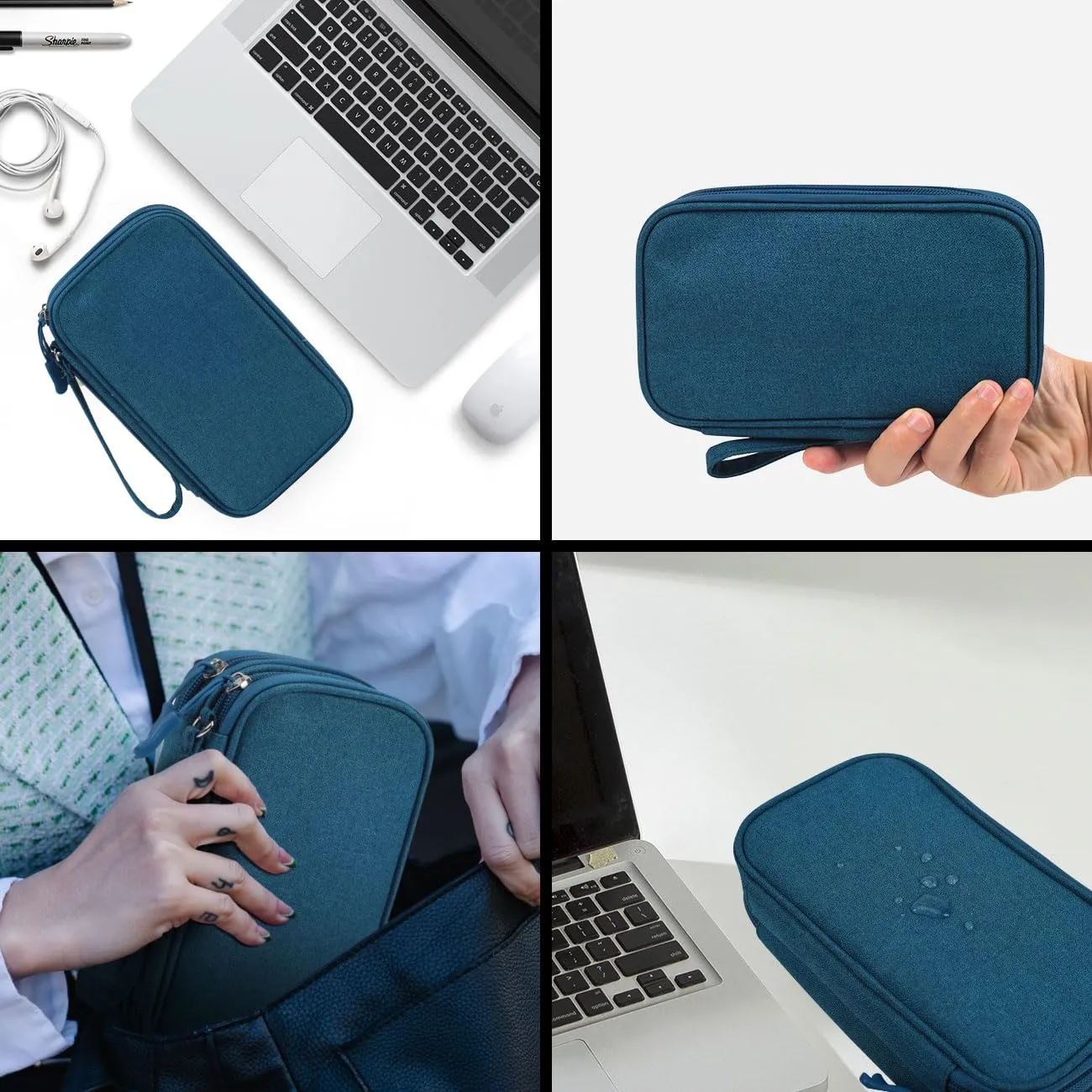 Electronic Organizer Travel USB Cable Accessories Bag/Case,Waterproof for Power Bank,Charging Cords,Chargers,Mouse ,Earphones Flash Drive