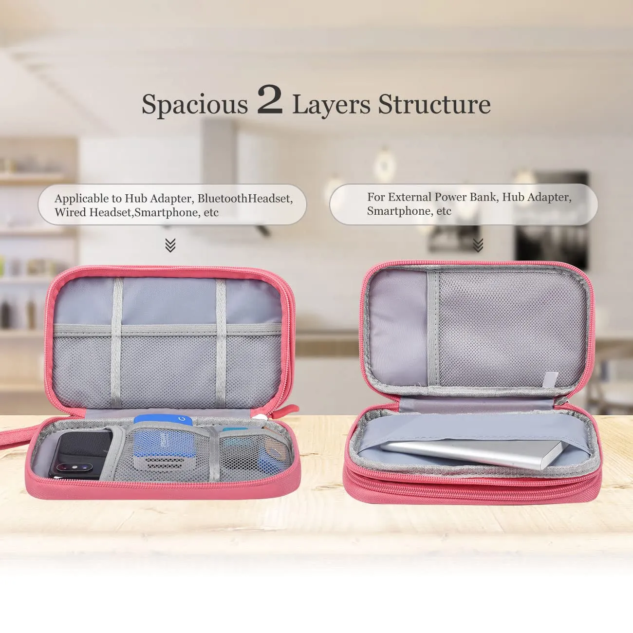 Electronic Organizer Travel USB Cable Accessories Bag/Case,Waterproof for Power Bank,Charging Cords,Chargers,Mouse ,Earphones Flash Drive