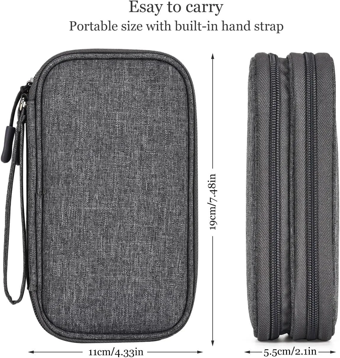 Electronic Organizer Travel USB Cable Accessories Bag/Case,Waterproof for Power Bank,Charging Cords,Chargers,Mouse ,Earphones Flash Drive