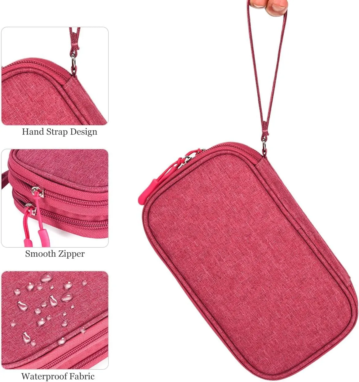 Electronic Organizer Travel USB Cable Accessories Bag/Case,Waterproof for Power Bank,Charging Cords,Chargers,Mouse ,Earphones Flash Drive