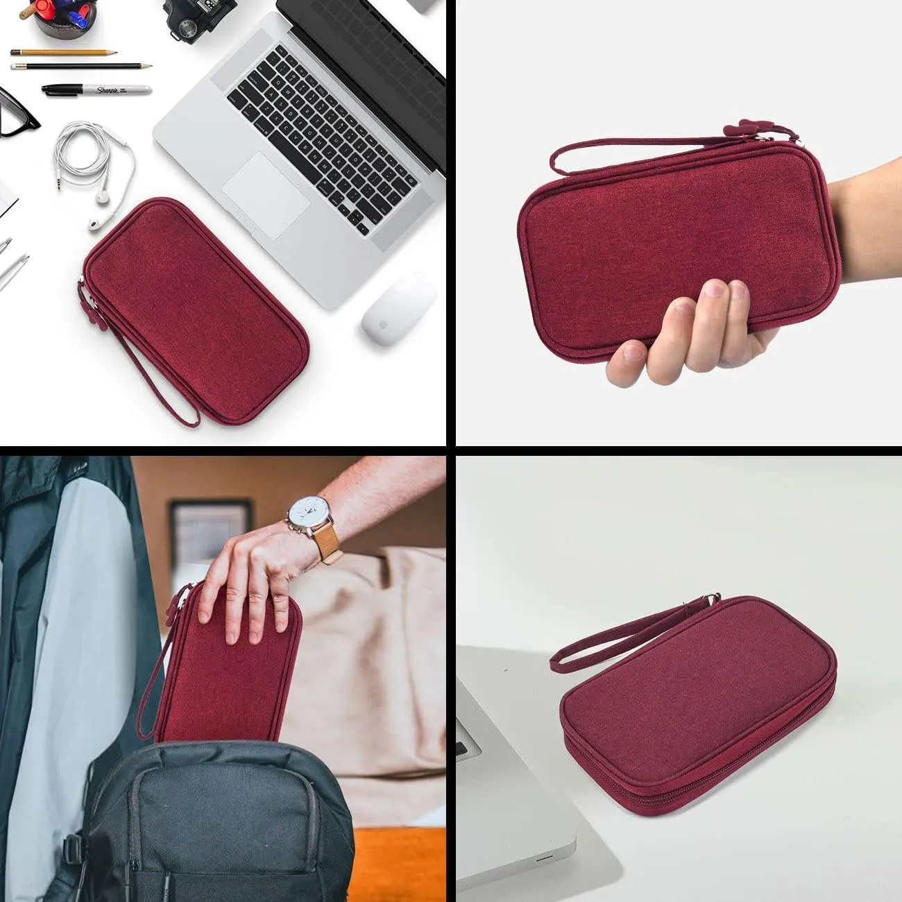 Electronic Organizer Travel USB Cable Accessories Bag/Case,Waterproof for Power Bank,Charging Cords,Chargers,Mouse ,Earphones Flash Drive