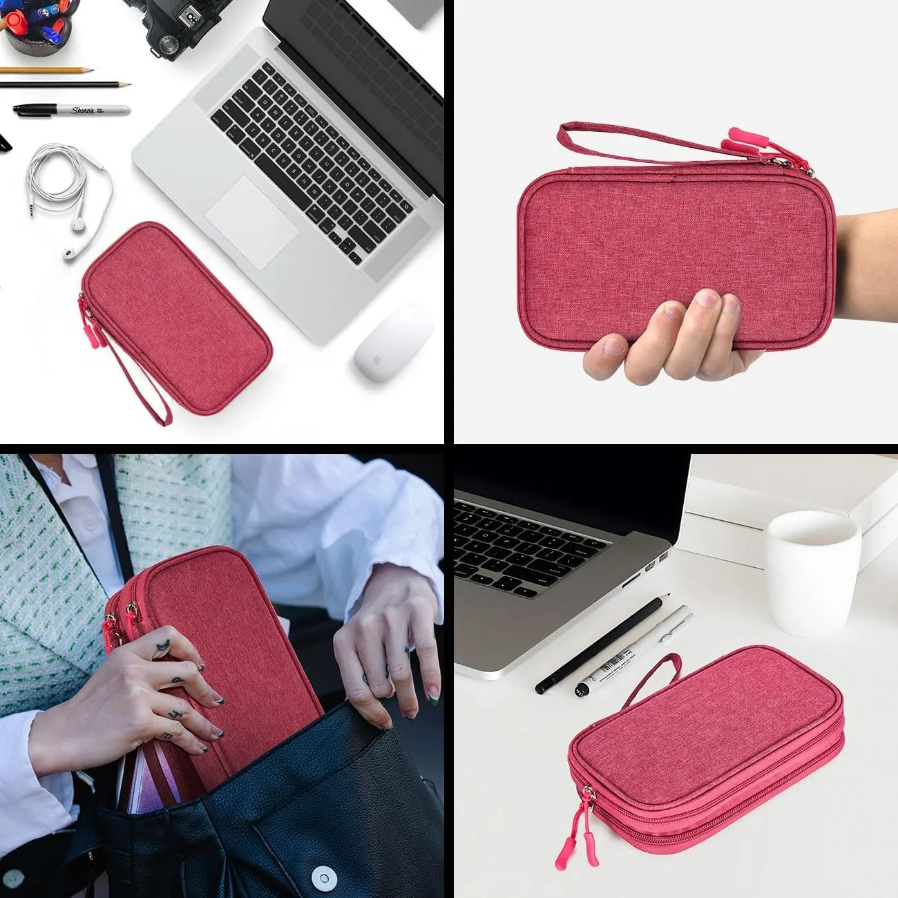 Electronic Organizer Travel USB Cable Accessories Bag/Case,Waterproof for Power Bank,Charging Cords,Chargers,Mouse ,Earphones Flash Drive