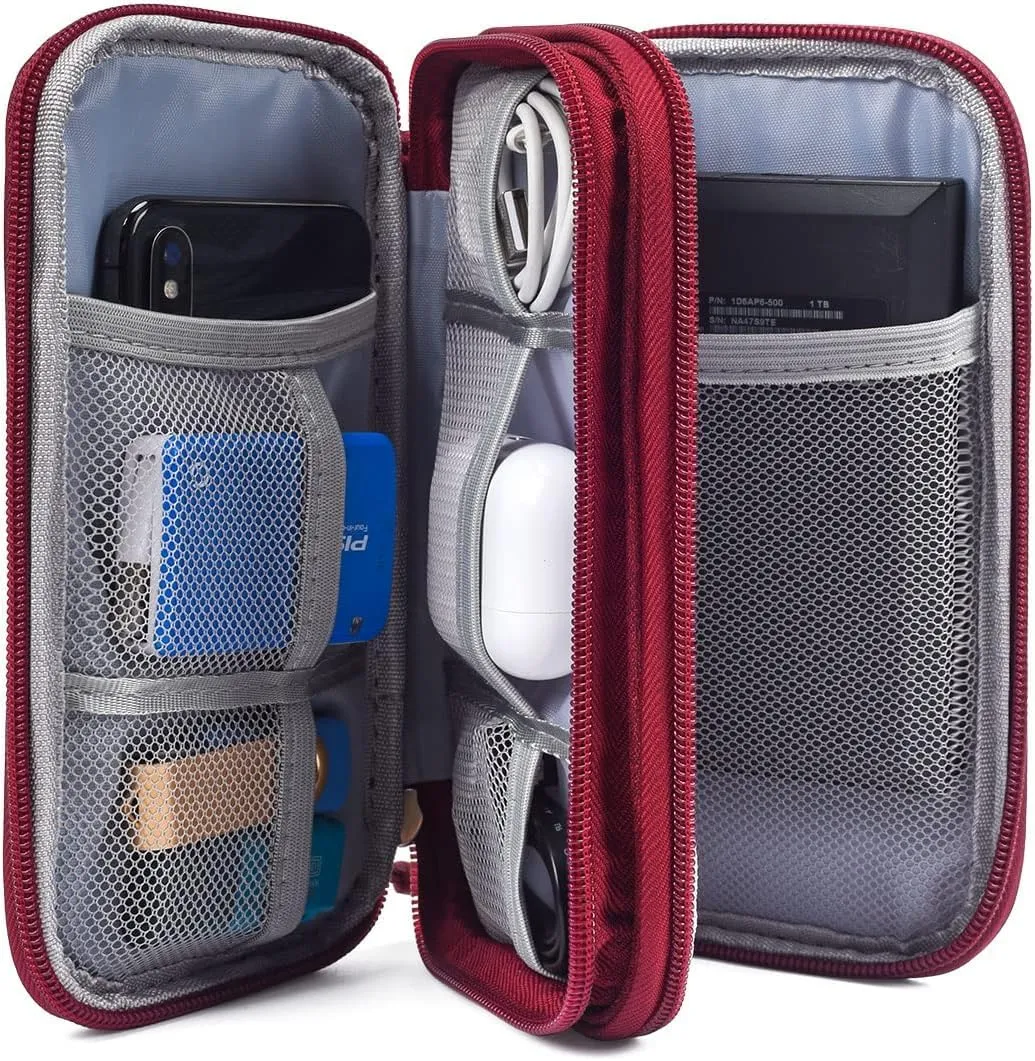 Electronic Organizer Travel USB Cable Accessories Bag/Case,Waterproof for Power Bank,Charging Cords,Chargers,Mouse ,Earphones Flash Drive