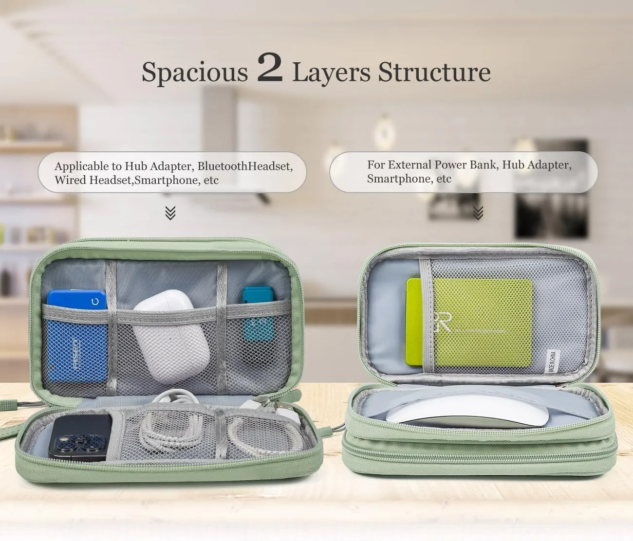 Electronic Organizer Travel USB Cable Accessories Bag/Case,Waterproof for Power Bank,Charging Cords,Chargers,Mouse ,Earphones Flash Drive