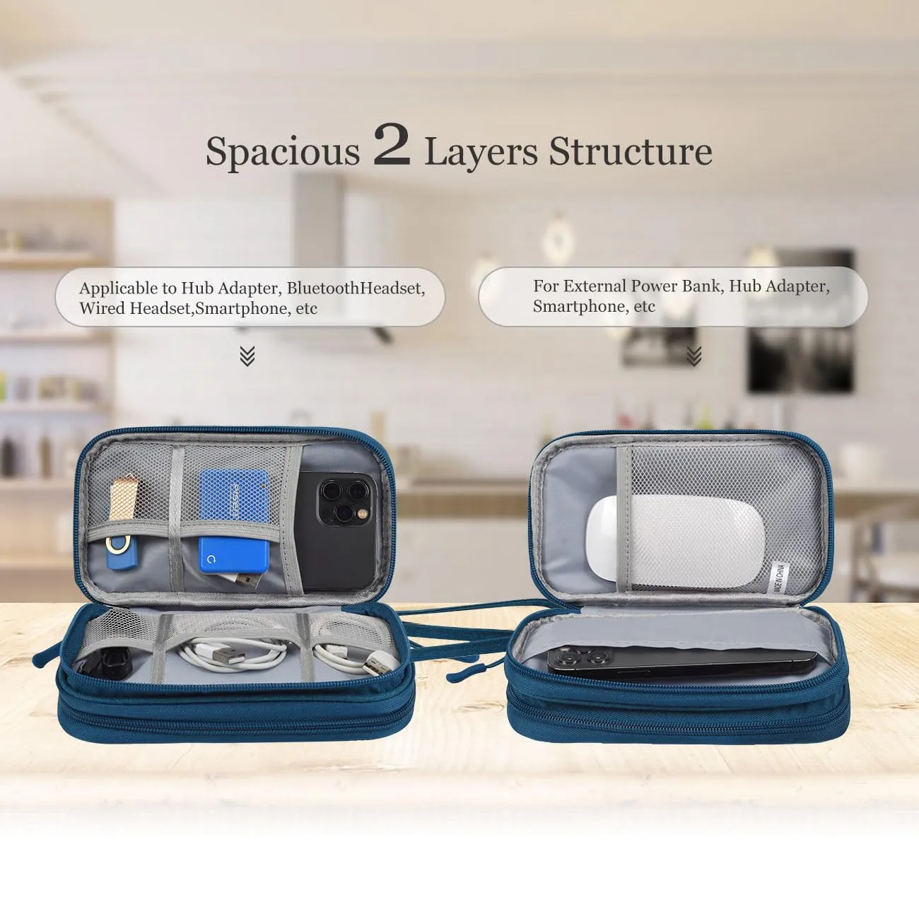 Electronic Organizer Travel USB Cable Accessories Bag/Case,Waterproof for Power Bank,Charging Cords,Chargers,Mouse ,Earphones Flash Drive