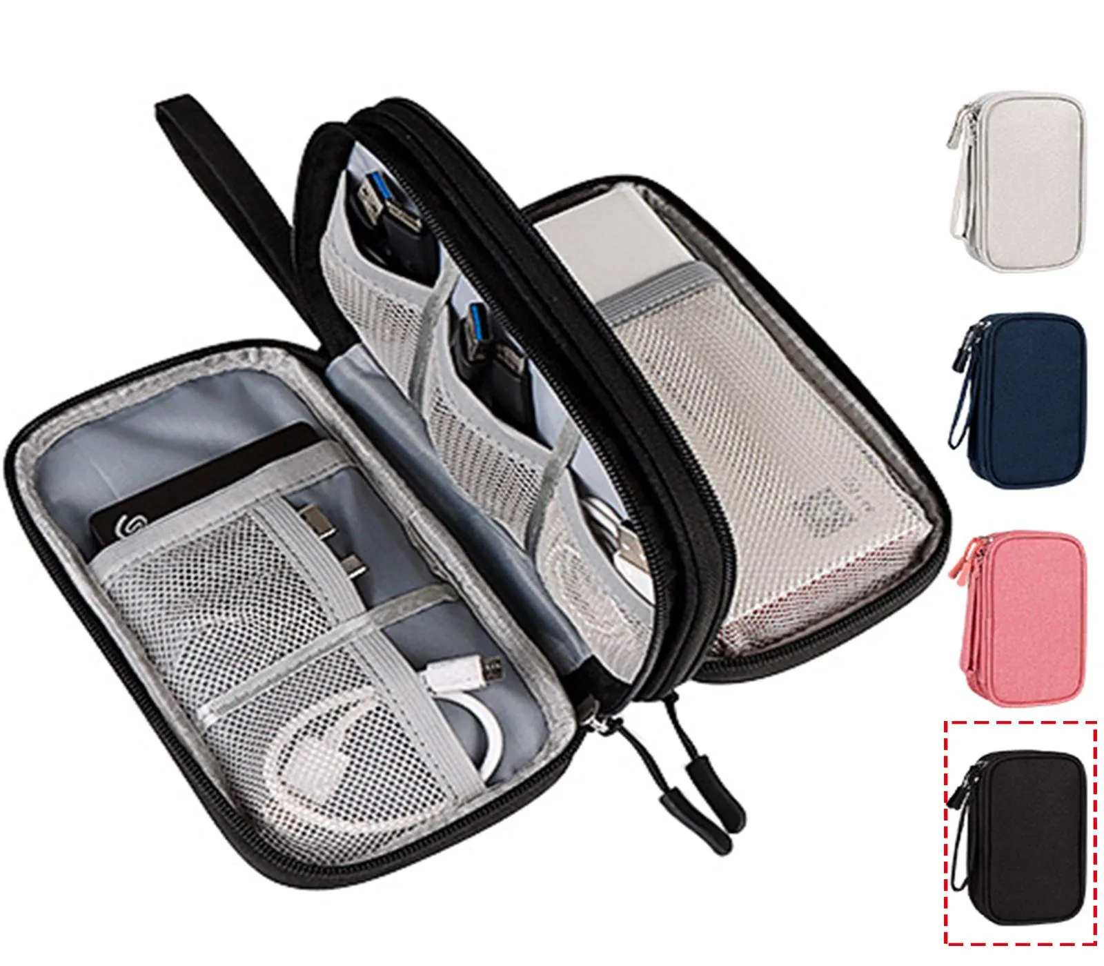 Electronic Organizer Travel USB Cable Accessories Bag/Case,Waterproof for Power Bank,Charging Cords,Chargers,Mouse ,Earphones Flash Drive