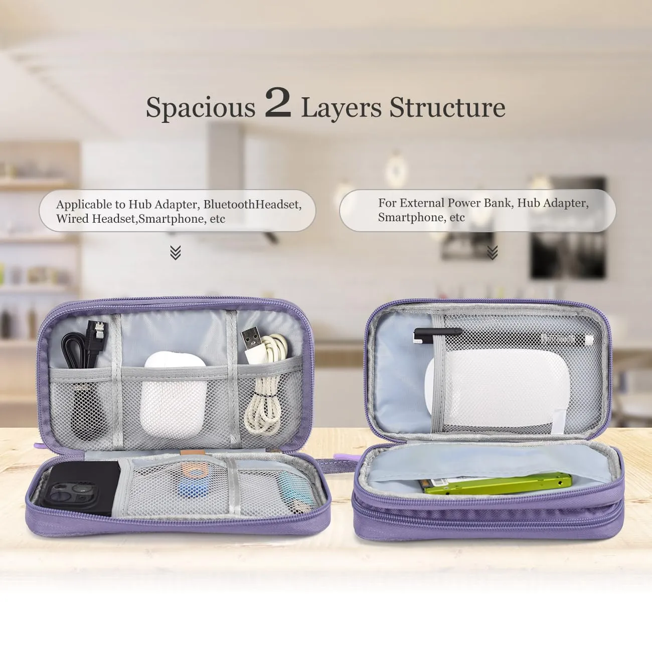 Electronic Organizer Travel USB Cable Accessories Bag/Case,Waterproof for Power Bank,Charging Cords,Chargers,Mouse ,Earphones Flash Drive