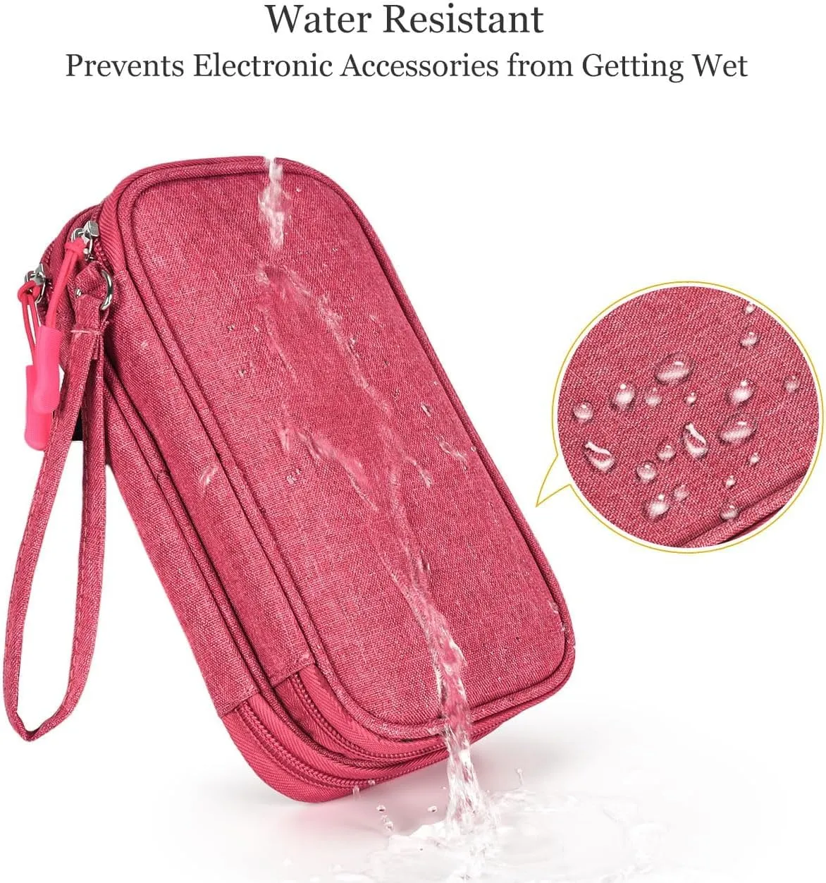Electronic Organizer Travel USB Cable Accessories Bag/Case,Waterproof for Power Bank,Charging Cords,Chargers,Mouse ,Earphones Flash Drive
