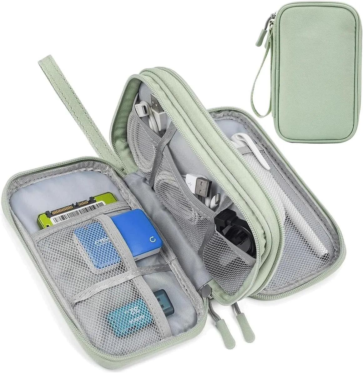 Electronic Organizer Travel USB Cable Accessories Bag/Case,Waterproof for Power Bank,Charging Cords,Chargers,Mouse ,Earphones Flash Drive