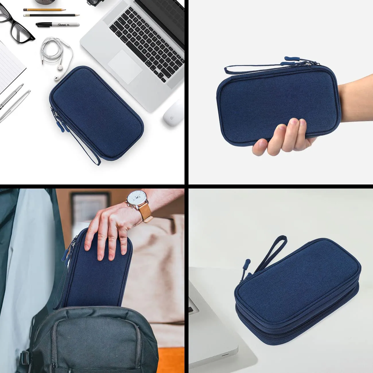 Electronic Organizer Travel USB Cable Accessories Bag/Case,Waterproof for Power Bank,Charging Cords,Chargers,Mouse ,Earphones Flash Drive