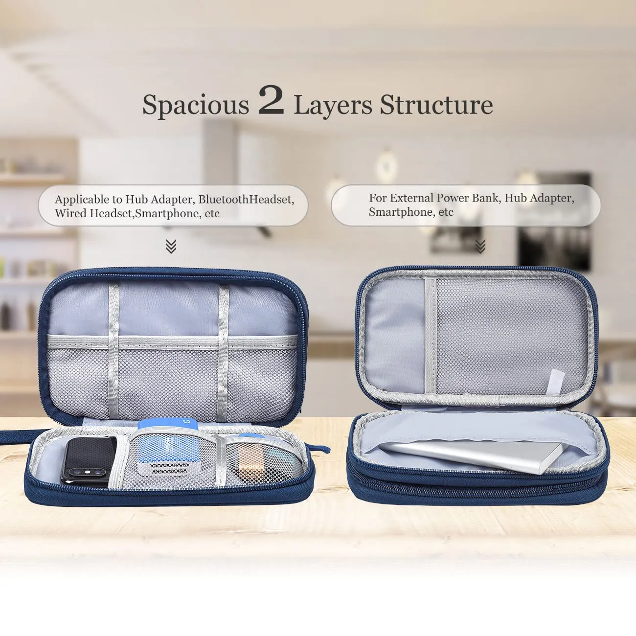 Electronic Organizer Travel USB Cable Accessories Bag/Case,Waterproof for Power Bank,Charging Cords,Chargers,Mouse ,Earphones Flash Drive