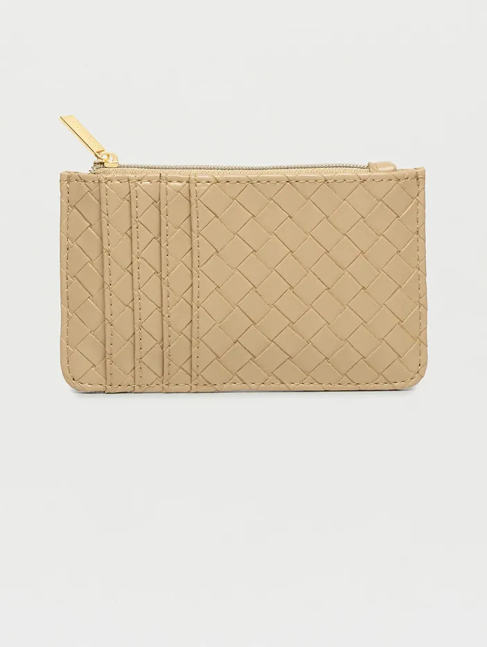 Estella Bartlett Nude Weave Rectangle Card Purse