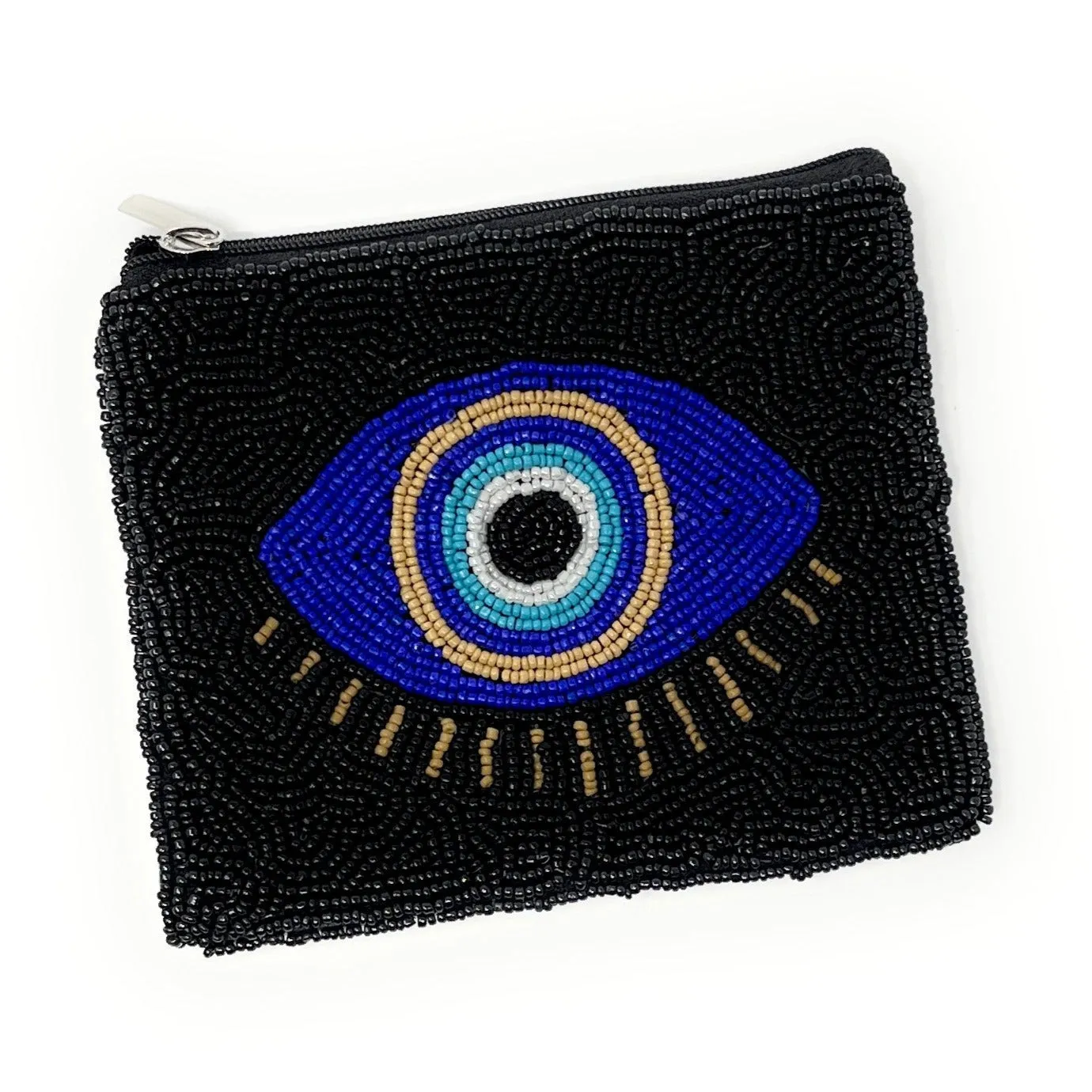 Evil Eye Beaded Coin Purse