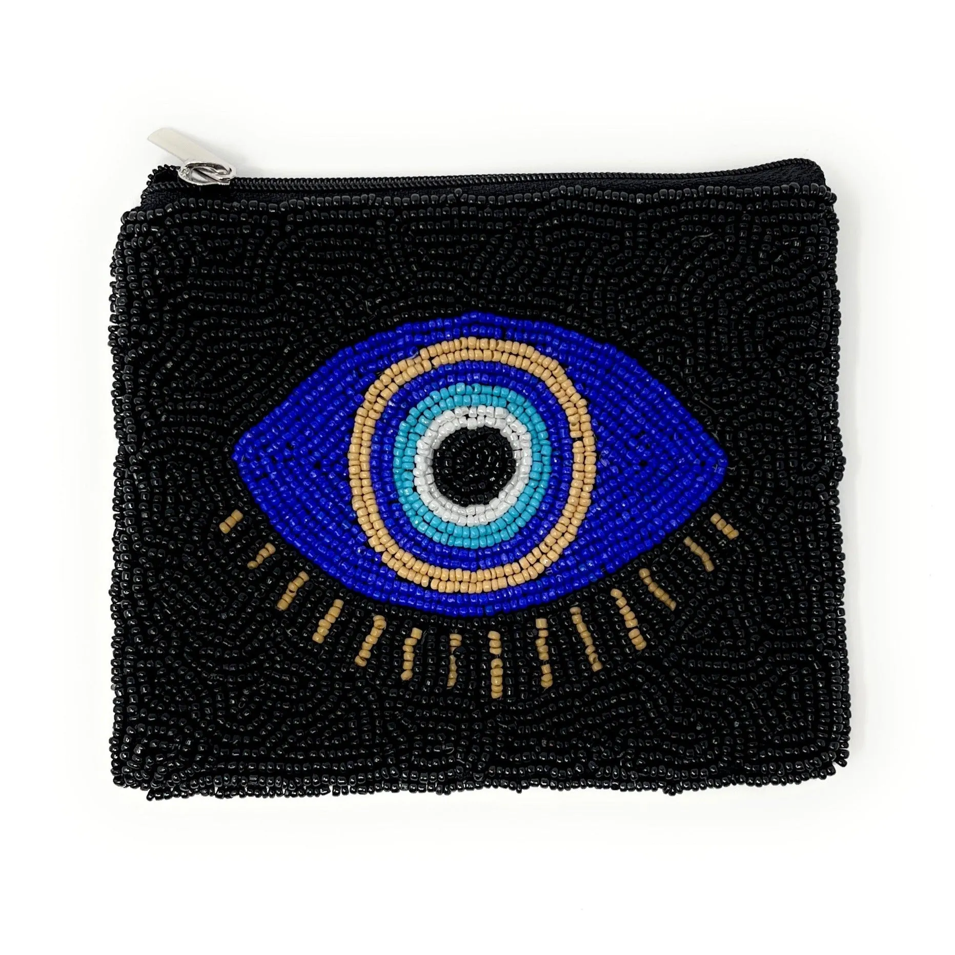 Evil Eye Beaded Coin Purse