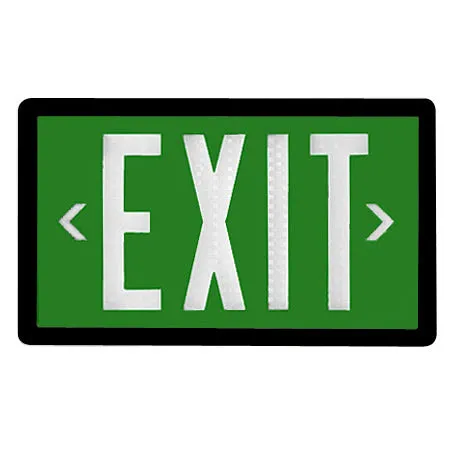 Exit Sign - Self Luminous Tritium - Green - 10 or 20 Year - Single / Double Sided
