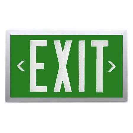 Exit Sign - Self Luminous Tritium - Green - 10 or 20 Year - Single / Double Sided