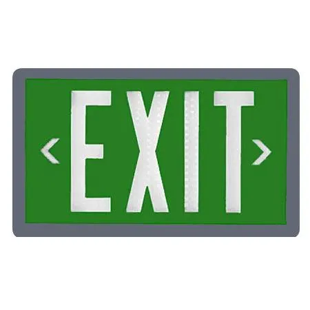 Exit Sign - Self Luminous Tritium - Green - 10 or 20 Year - Single / Double Sided