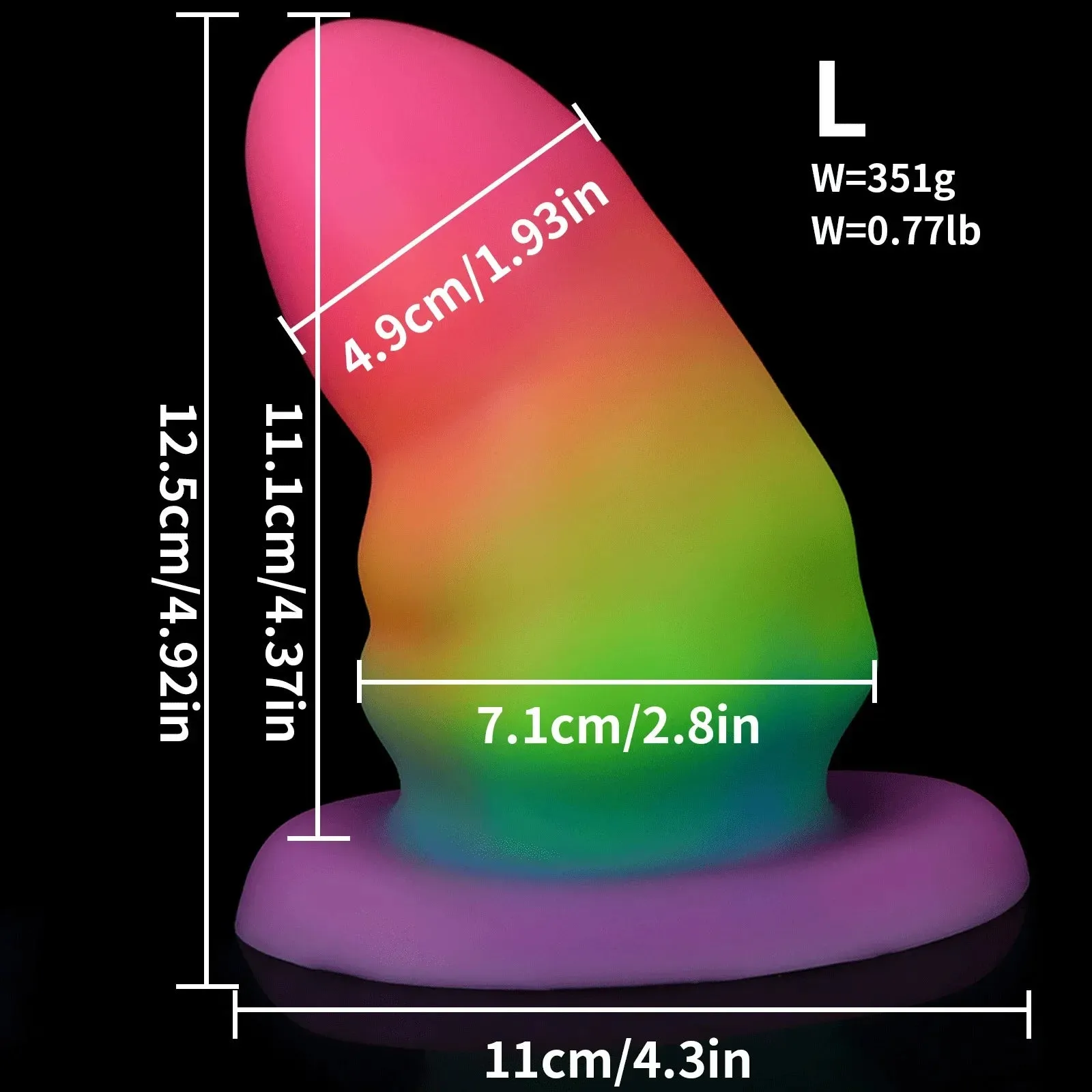 Fantasy Luminous Anal Dildo Butt Plug - Colorful Big Silicone Vaginal Anal Sex Toys