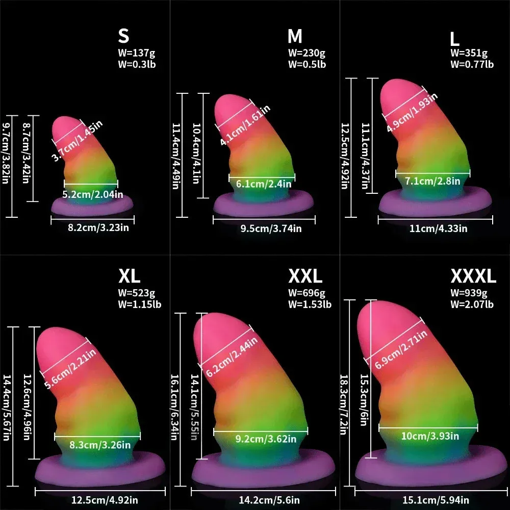 Fantasy Luminous Anal Dildo Butt Plug - Colorful Big Silicone Vaginal Anal Sex Toys