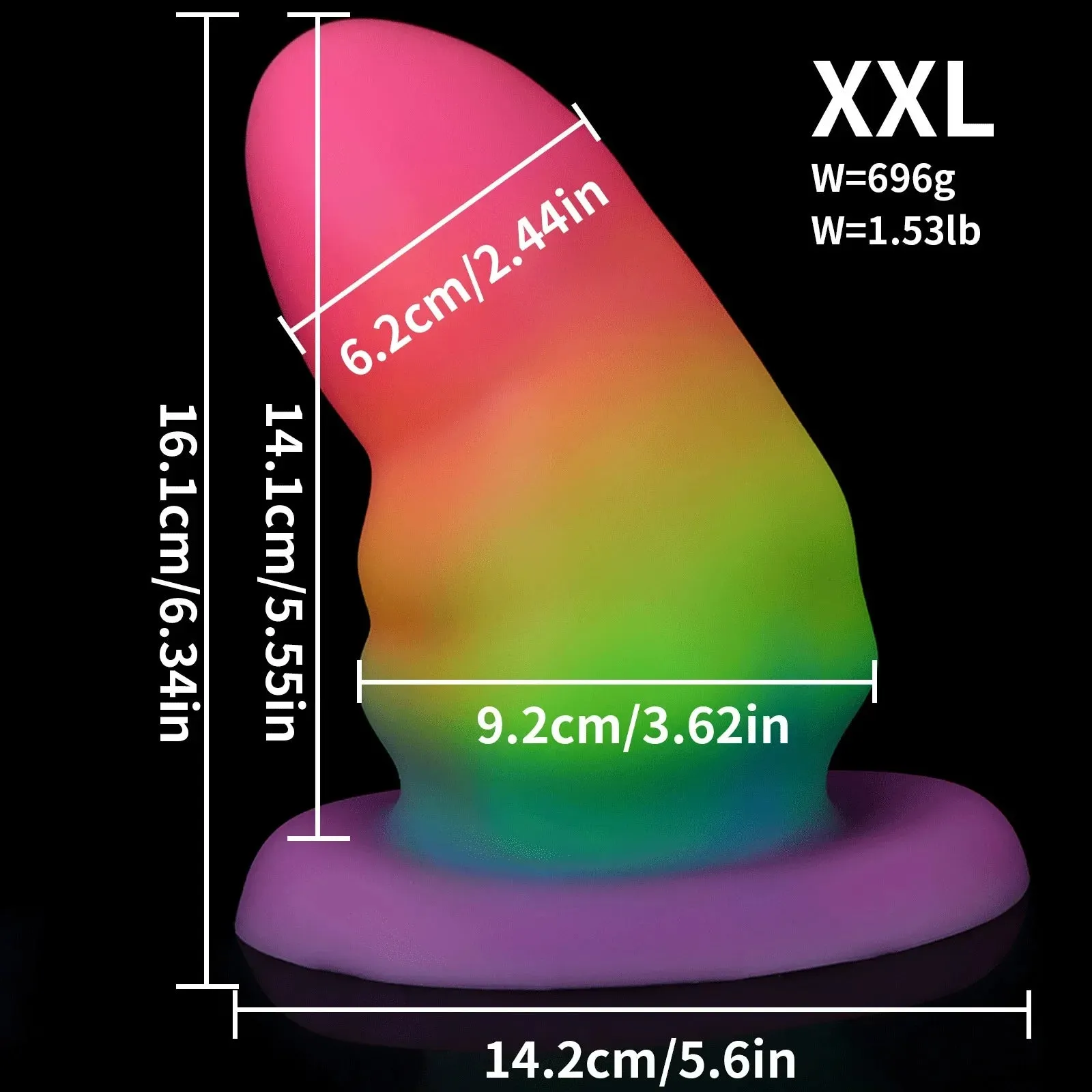 Fantasy Luminous Anal Dildo Butt Plug - Colorful Big Silicone Vaginal Anal Sex Toys