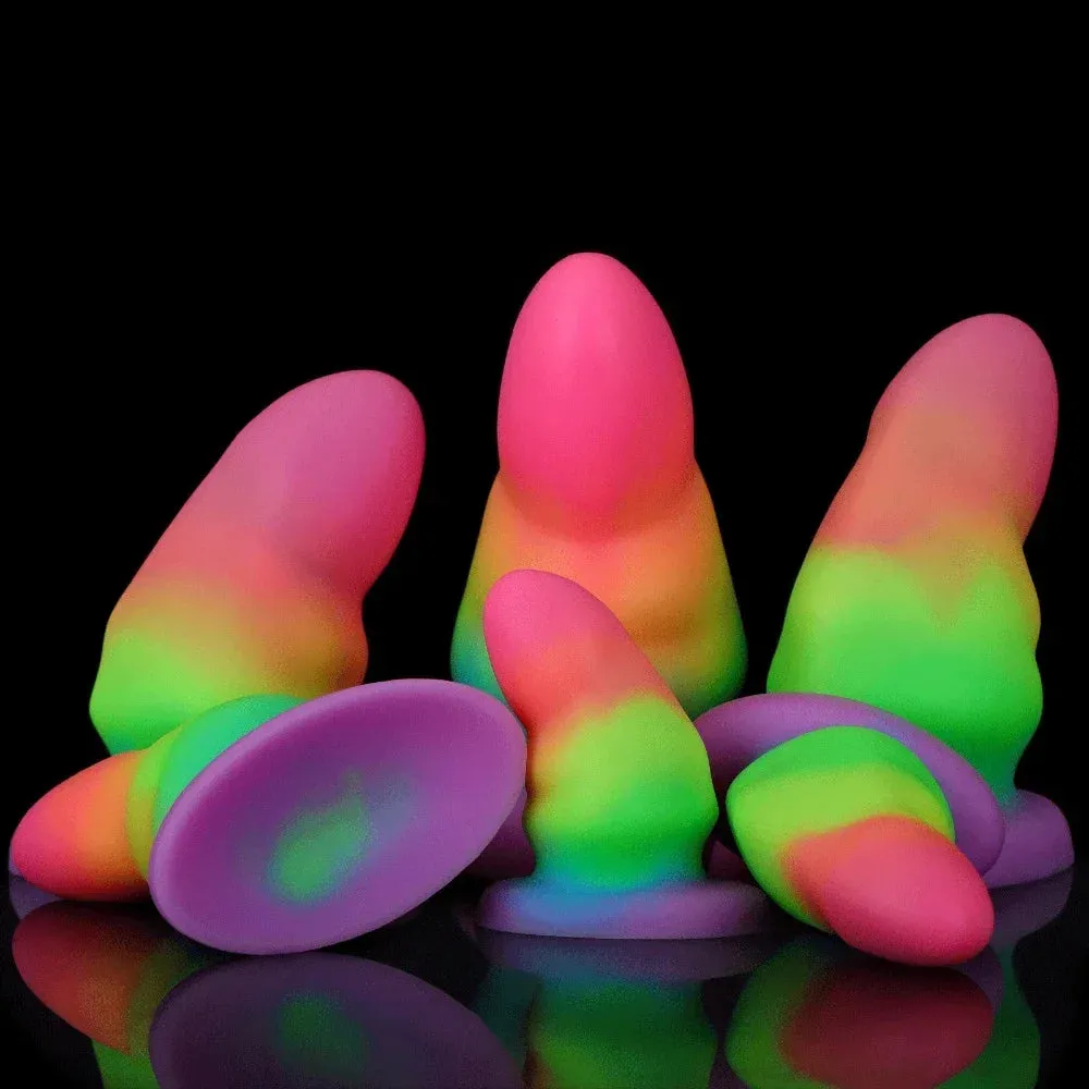 Fantasy Luminous Anal Dildo Butt Plug - Colorful Big Silicone Vaginal Anal Sex Toys