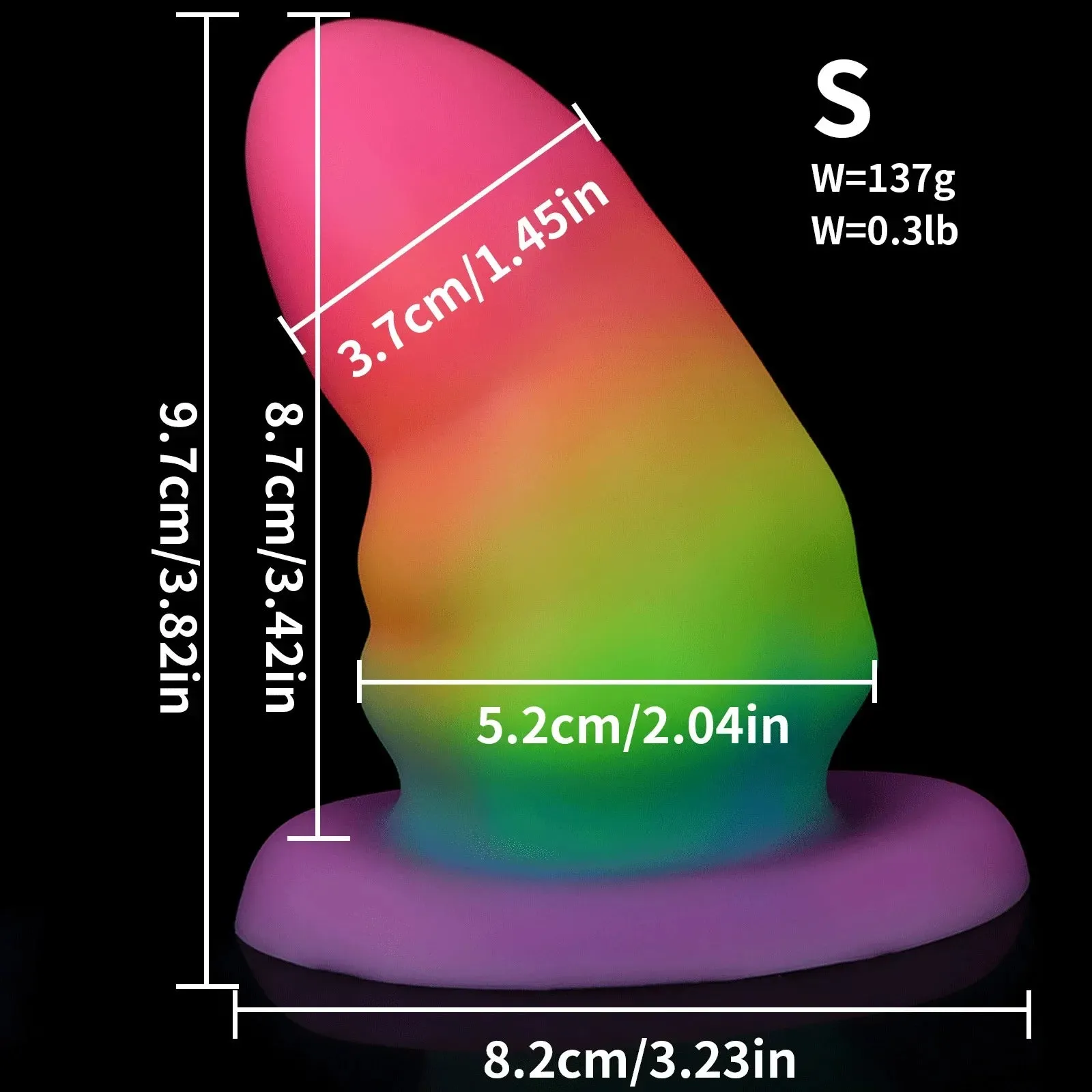 Fantasy Luminous Anal Dildo Butt Plug - Colorful Big Silicone Vaginal Anal Sex Toys