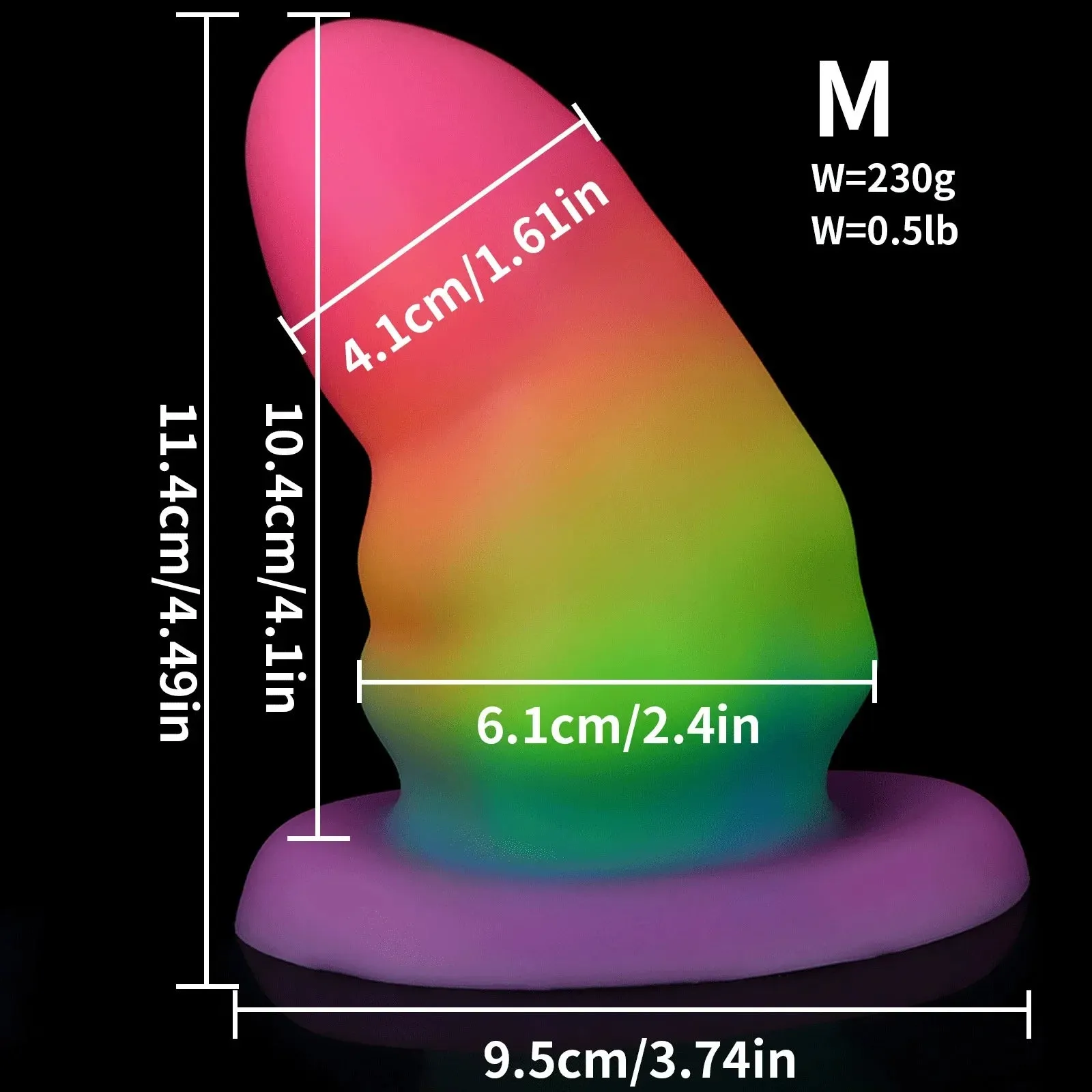 Fantasy Luminous Anal Dildo Butt Plug - Colorful Big Silicone Vaginal Anal Sex Toys