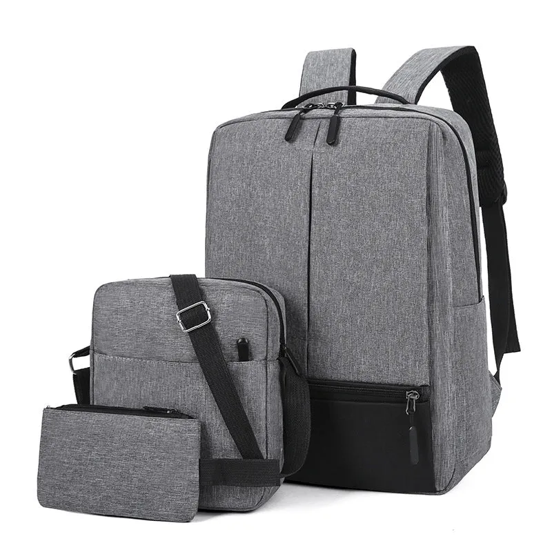 Fashion Solid Color Square Zipper Functional Backpack