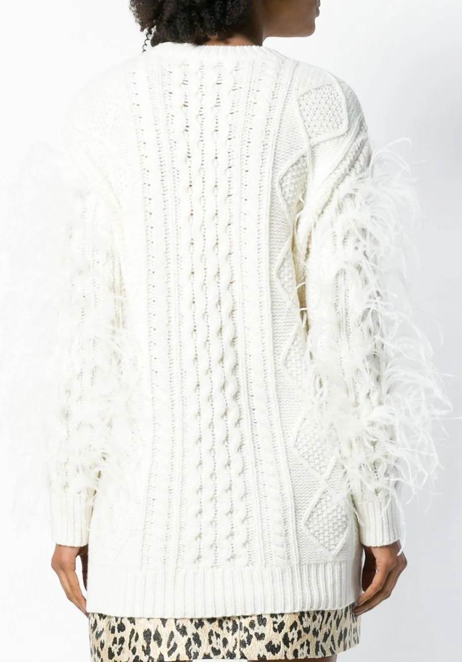 Feather Embellished Sweater